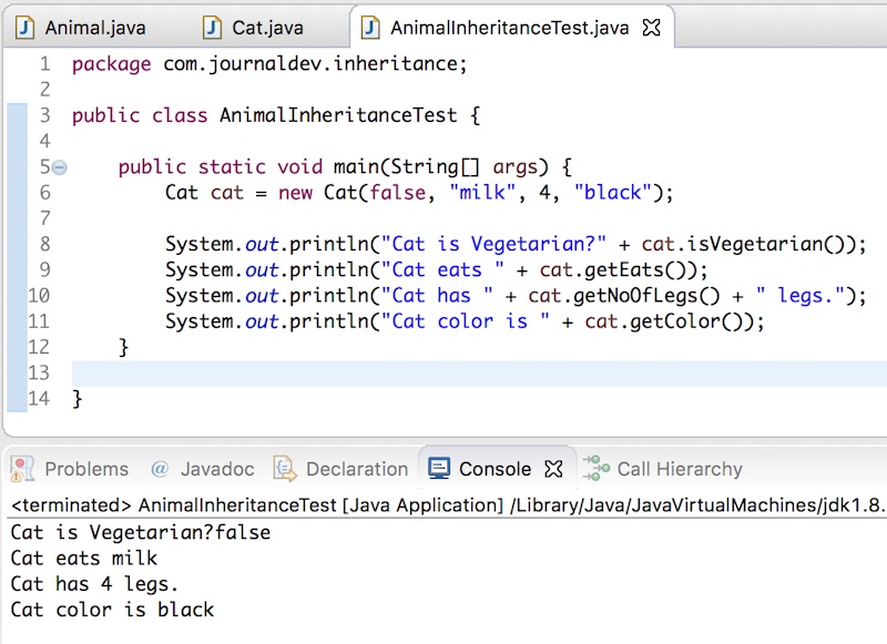 Java 中的继承，Java 继承示例