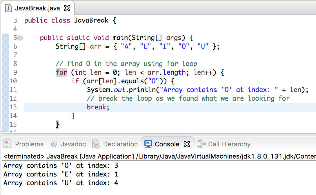 java break 语句，java 中的 break