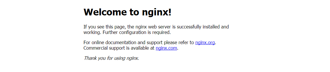 默认 nginx 网页的屏幕截图