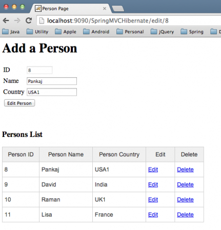 Java Spring MVC Hibernate MySQL