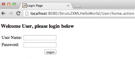 Struts 教程 Hello World XML 登录