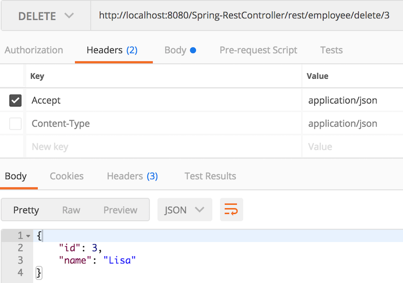 Spring RestController 删除 JSON 响应