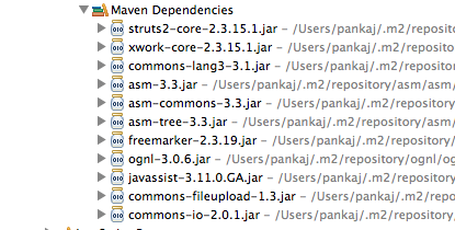 Struts 2 maven 依赖项，struts 教程