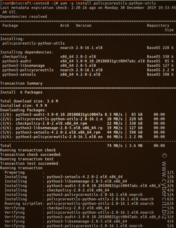 semanage SELinux 命令未找到以及如何在 RHEL 或 CentOS 中安装 semanage