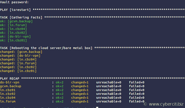 Ansible 使用 playbooks 命令重启 Linux 机器或服务器