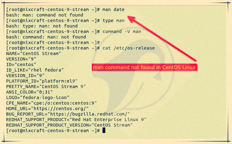 CentOS Linux bash：man：未找到命令错误