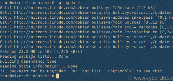 更新 Debian 11 的软件包列表