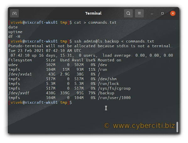 如何在 Linux 或 Unix 上使用 ssh 运行和执行命令