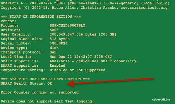 图 01：Linux 使用 smartctl 检查 Adaptec RAID 后面的磁盘