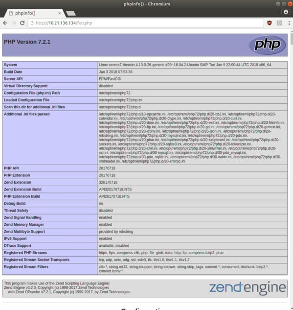 在 RHEL 7 或 CentOS 7 服务器上运行带有 PHP 7.2 的 Nginx