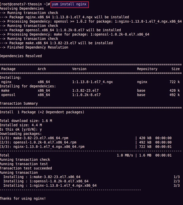 在 CentOS 7 服务器上安装 Nginx