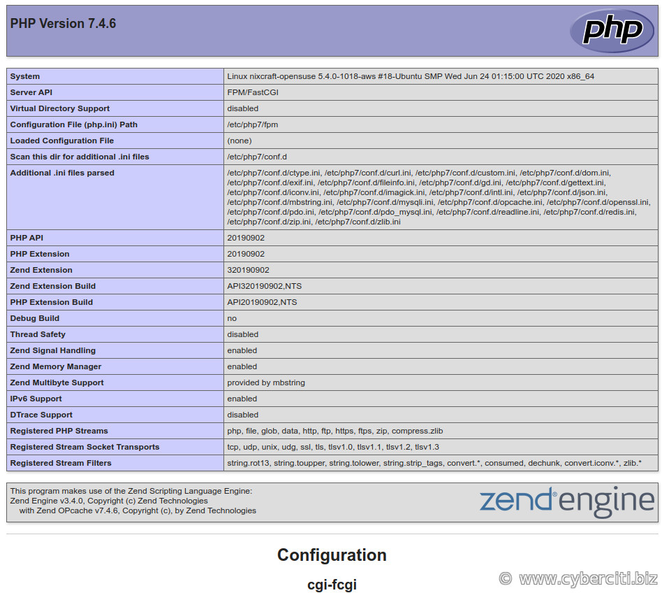 OpenSUSE phpinfo 输出