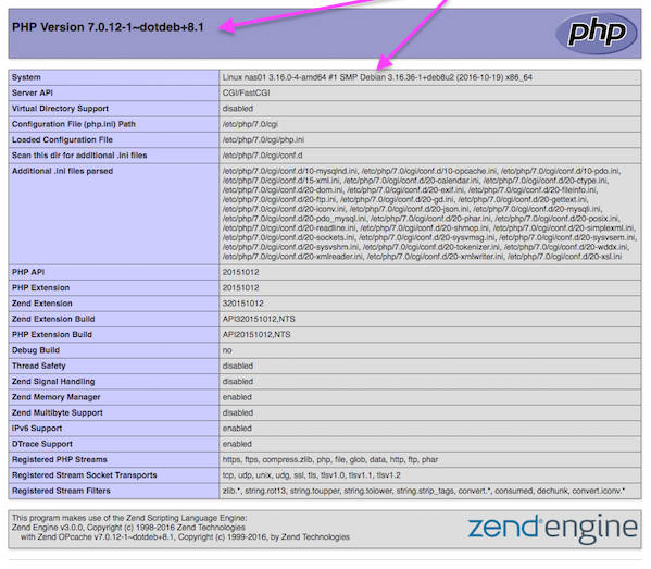 图 05：phpinfo() 显示有关 PHP 7 的信息