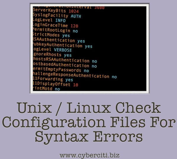 检查 Linux / Unix 配置文件是否存在语法错误