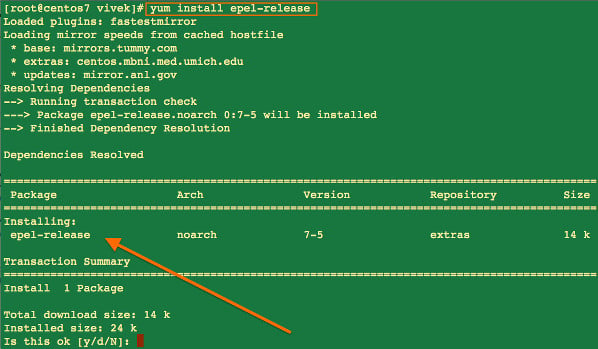 图 01：如何在 CentOS 和 RHEL 7.x 上安装 EPEL Repo