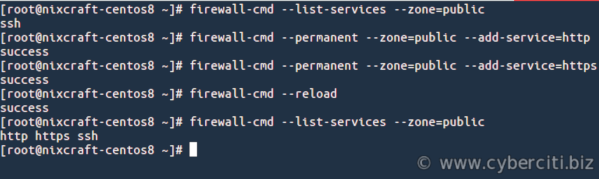 CentOS 8 nginx开放TCP端口80和443