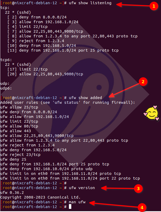 Debian 下的 UFW 显示添加和列出规则