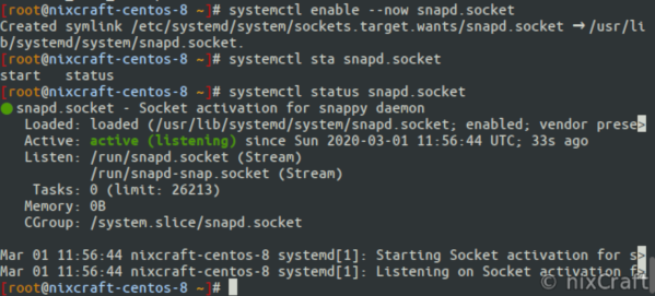 RHEL 8.x 上的 LXD - 启用 snapd.socket