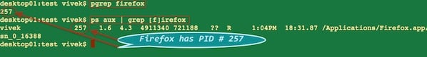 图 01：使用 ps 或 pgrep 命令查找 PID