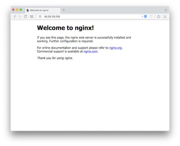 图 01：在 Debian 9 上测试你的 Nginx Web 服务器