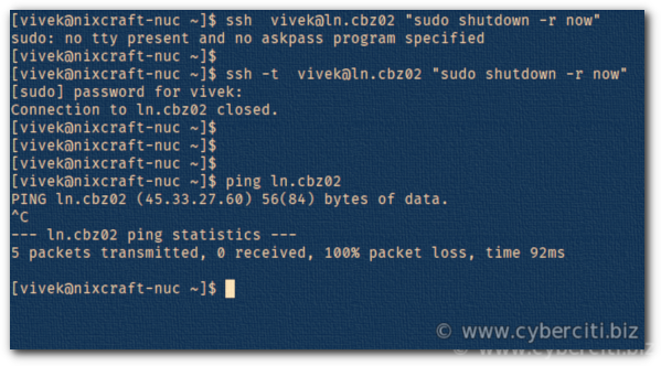 SSH 重启 Linux 系统命令