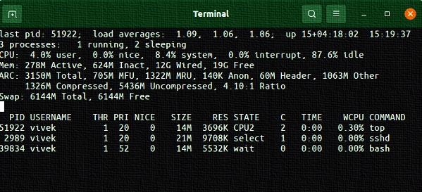 如何在 Linux、Unix、BSD、macOS 或 OS X 中退出 top 命令