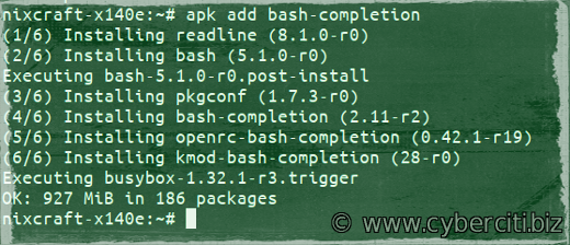 如何在 Alpine Linux 上安装 bash 命令自动完成