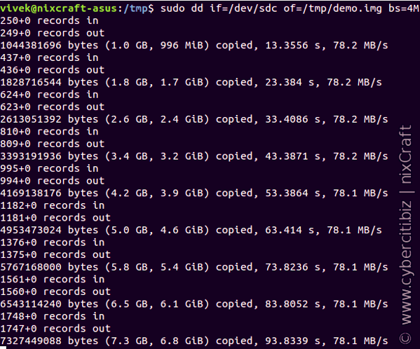 Linux dd 命令显示带有状态的进度复制栏