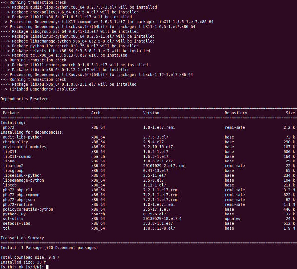 在 CentOS 7 上安装 PHP 7.2