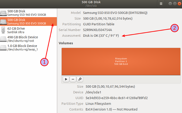 使用 hddtemp 和 Gnome Disks 监控硬盘温度