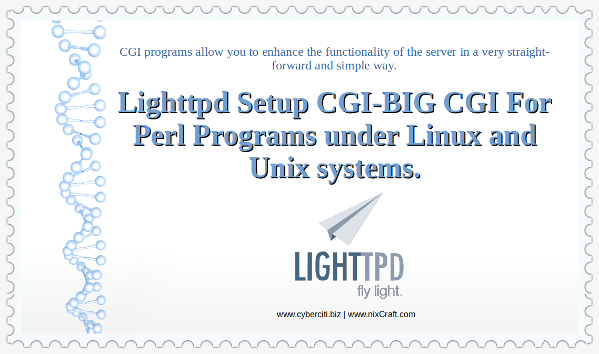 Lighttpd 在 Linux 和 Unix 系统下为 Perl 程序设置 CGI-BIG CGI