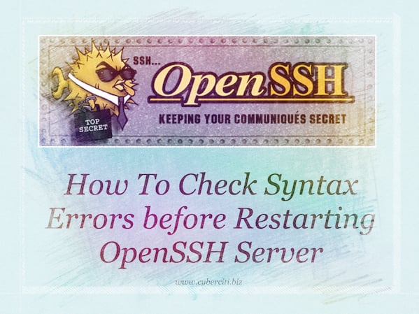 openssh 在服务器休息前检查语法错误