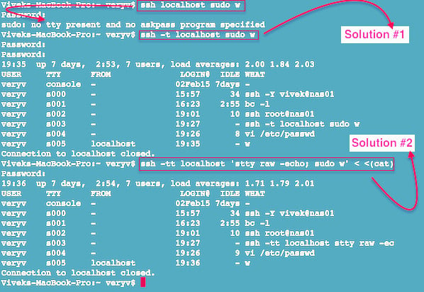 图 01：如果我可以通过 ssh 无需密码即可使用 sudo，则 Linux 和 Unix tty 将运行 sudo