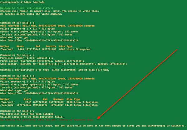 fdisk 命令实际运行