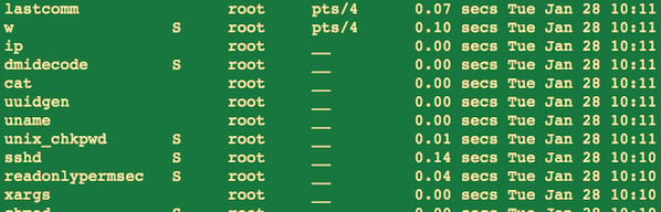 Linux 和 Unix 的 lastcomm 命令示例