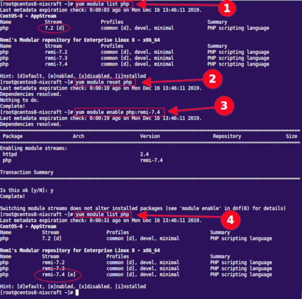 如何使用 yum 命令在 CentOS 8 Linux 上安装 PHP 7.4