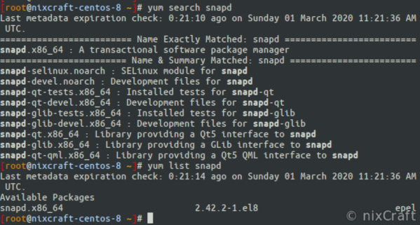 CentOS 或 RHEL 8 搜索 snapd