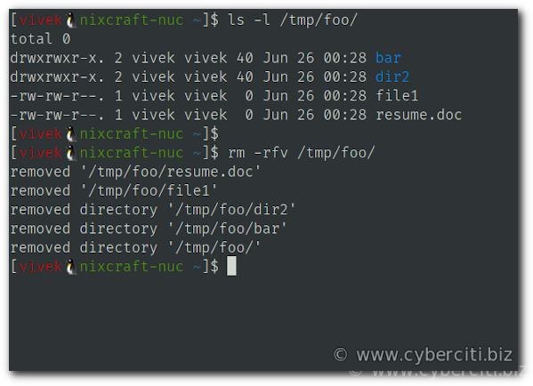 在 Linux 中删除完整目录