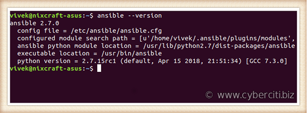 Linux 查找 ansible 版本命令